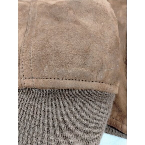 Vtg 90s Polo Ralph Lauren Chocolate Brown Suede Leather Bomber Jacket XXL Flight - Picture 7 of 16
